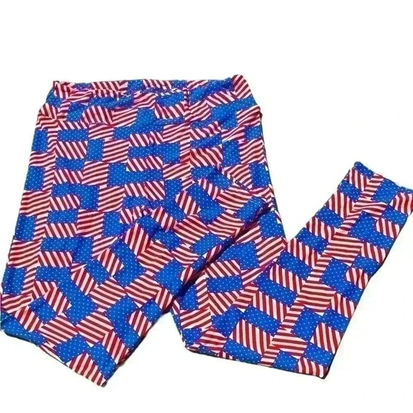 Lularoe TC (10-16) American flags leggings! The perfect Summer print. NWOT - Picture 2 of 5